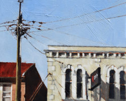 Peninsula Rooftops 2016 - "Darling Street 2 (Balmain)". Oil on linen. 33x33cm. Private Collection