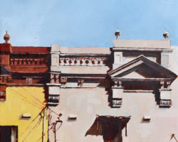 Peninsula Rooftops 2016 - "Darling Street 3 (Balmain)" Oil on linen. 33x33cm. Private Collection