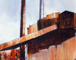 "Industrial Beauty" Articulate exhibition 2014. Acrylic on canvas 31x61cm. Private Collection