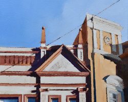 "Sunnyside North" 2017. Oil on canvas. 33x33cm. Collection of the Sackville Hotel, Rozelle