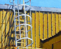 "Yellow Shed near White Bay" 2017 oil on canvas. 15x15cm. SOLD