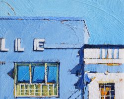"Hotel Rozelle" 2019. Oil on canvas. 15x15cm. Its use has long since changed buy the art deco details of the old hotel on Victoria Road still remain. SOLD
