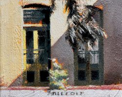 "Half & Half" 17x13cm. A perfect shadow cuts this facade in half. Half sun half shade, half dark half light, however you look, it's half and half!