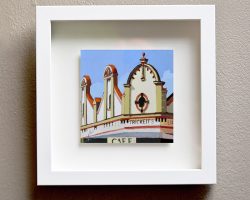 'Uralla' - gouache on board. 15x15cm (float framed 28 x 28cm)
This striking corner building on Uralla's main street was the home of Fred Trickett's General Store & Emporium in the 1920s. 
Fred was a son of Edward 'Ned' Trickett (1851–1916) an Australian rower. He was the first Australian to be recognised as a world champion in any sport, after winning the World Sculling Championship in 1876, a title he held until 1880.